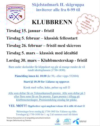 Velkommen på Klubbrenn i vinter!